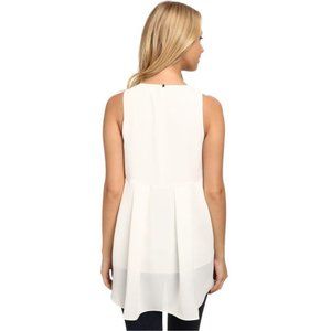 Vince Camuto High Low Pleated Back Sleeveless Top